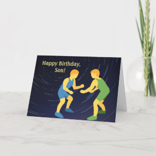 WRESTLING SON BIRTHDAY CARD DANKESKARTE