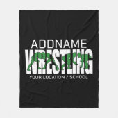 Wrestling Team ADD TEXT School Athlete Wrestler Fleecedecke (Vorderseite)