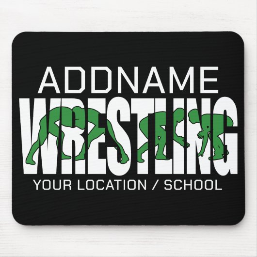 Wrestling Team ADD TEXT School Athlete Wrestler Mousepad (Vorne)