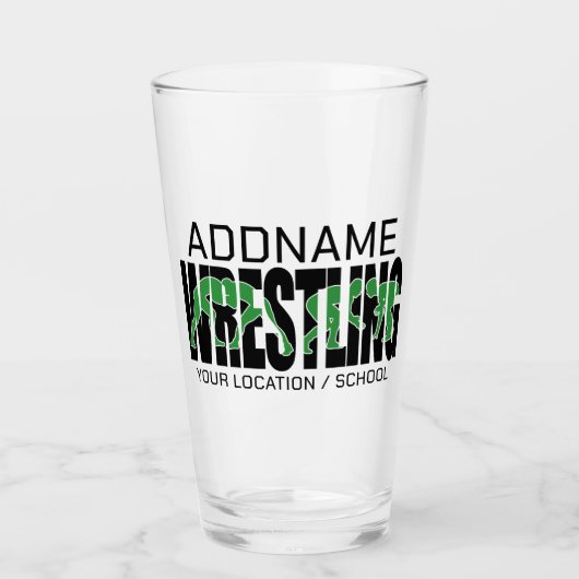Wrestling Team ADD TEXT School Varsity Wrestler Glas (Vorderseite)
