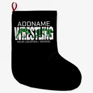 Wrestling Team ADD TEXT School Varsity Wrestler Großer Weihnachtsstrumpf