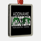 Wrestling Team ADD TEXT School Varsity Wrestler Ornament Aus Metall (Rechts)