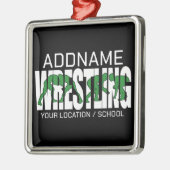 Wrestling Team ADD TEXT School Varsity Wrestler Ornament Aus Metall (Links)