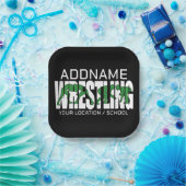 Wrestling Team ADD TEXT School Varsity Wrestler Pappteller (Party)