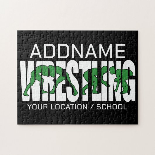 Wrestling Team ADD TEXT School Varsity Wrestler Puzzle (Horizontal)