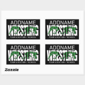 Wrestling Team ADD TEXT School Varsity Wrestler Rechteckiger Aufkleber (Blatt)