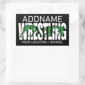 Wrestling Team ADD TEXT School Varsity Wrestler Rechteckiger Aufkleber (Tasche)