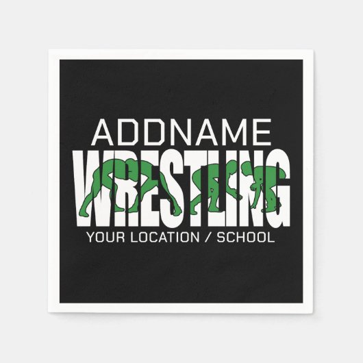 Wrestling Team ADD TEXT School Varsity Wrestler Serviette (Vorderseite)