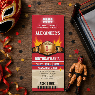 Wrestling-Ticket 1. Geburtstagsfeier Einladung