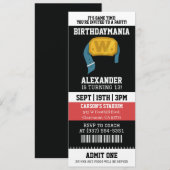 Wrestling-Ticket-Geburtstagsfeier Einladung (Vorne/Hinten)
