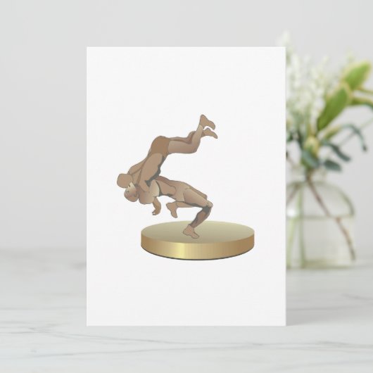 Wrestling-Trophäe Einladung (Stehend Vorderseite)