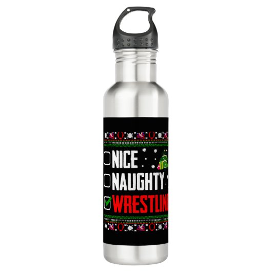 Wrestling Ugly Christmas Edelstahlflasche (Vorderseite)