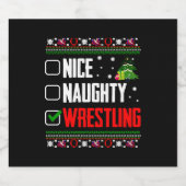 Wrestling Ugly Christmas Schaumweinetikett (Einzelnes Label)