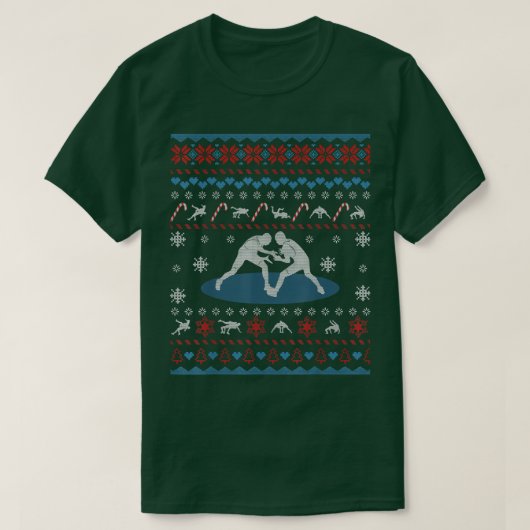 Wrestling Ugly Christmas Sweater Funny Gifts For W T-Shirt (Design vorne)