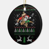 Wrestling Ugly Christmas Wrestler Santa Reindeer F Keramik Ornament (Links)
