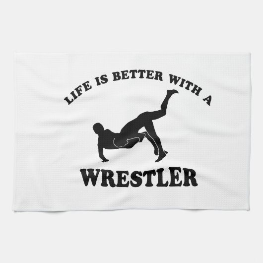 Wrestling-vektorentwürfe Geschirrtuch (Horizontal)
