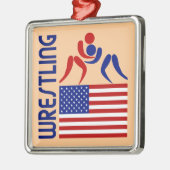 Wrestling Vereinigte Staaten Ornament Aus Metall (Links)