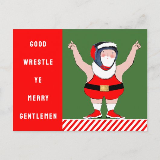 Wrestling Weihnachtskarten Feiertagspostkarte (Vorderseite)
