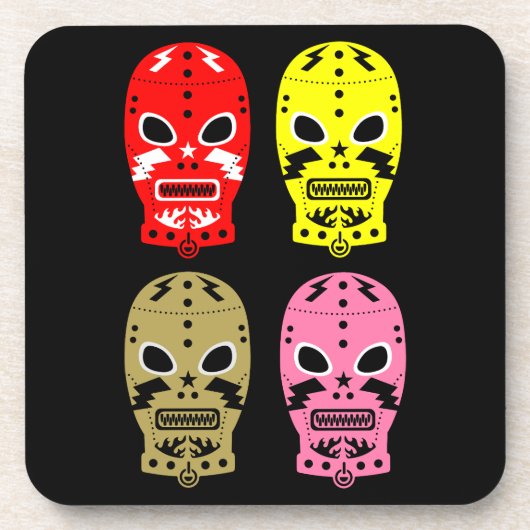 Wrestling-Wettkampfmasken Getränkeuntersetzer (Vorderseite)
