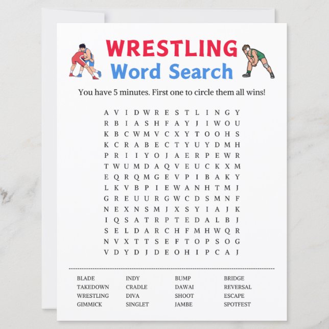 Wrestling Word Search Game (Vorderseite)
