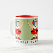 Wrestling Wrestler Christmas Collectin Zweifarbige Tasse (Vorderseite Links)