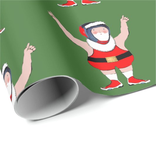 Wrestling Wrestler Weihnachtsgeschenk Geschenkpapier (Rolleneckpunkt)
