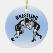 Wrestling Wrestlers Design Keramik Ornament (Vorne)