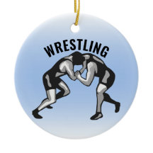 Wrestling Wrestlers Design Keramik Ornament