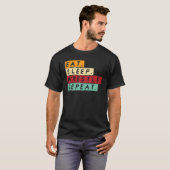 Wrestling Wrestlers Eat Sleep Wrestle Repeat T-Shirt (Vorne ganz)