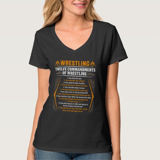 Wrestling Zwölf Gebote des Wrestlings Wrestli T-Shirt (Vorderseite)