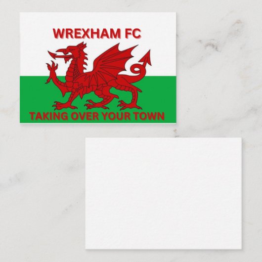 Wrexham Fc übernimmt die Stadt Mitteilungskarte (Vorne/Hinten)