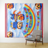 Wrexham Hoot Ein Regenbogen süße Träume, große Wan Wandteppich (Beispiel (Horizontal))