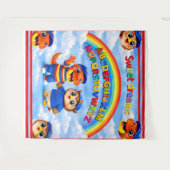 Wrexham Hoot Ein Regenbogen süße Träume, große Wan Wandteppich (Vorderseite (Horizontal))