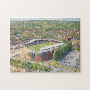 Wrexham-Rennbahn-Gelände Aquarell-Kunst Puzzle