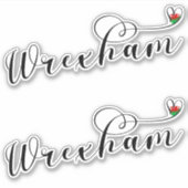 Wrexham Script Schriftart, walisische Flagge im He Aufkleber (Vorderseite)