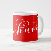 Wrexham Script Schriftart, walisische Flagge im He Jumbo-Tasse (Vorderseite Rechts)