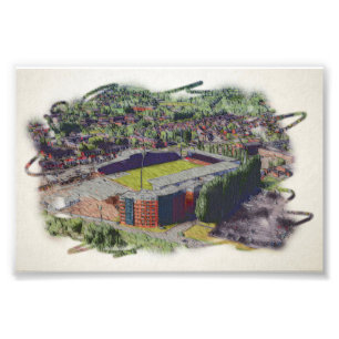 Wrexham-Stadion-Architektur-Aquarell-Kunst Fotodruck