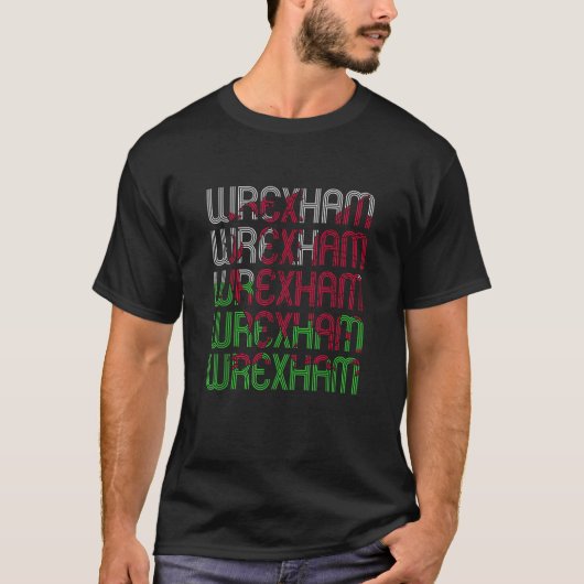Wrexham Wales Dragon Welsh Flag Sports Apparel Sou T-Shirt (Vorderseite)