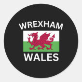 Wrexham Wales Flag Runder Aufkleber (Vorderseite)