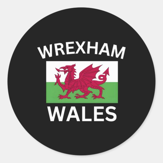 Wrexham Wales Flag Runder Aufkleber (Vorderseite)