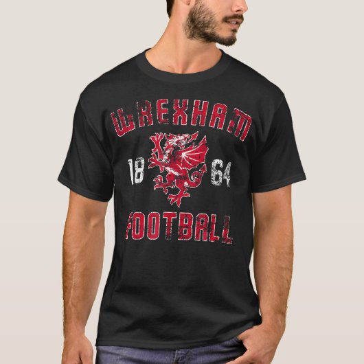 Wrexham Wales Rampant Welsh Dragon erschüttert T-Shirt (Vorderseite)