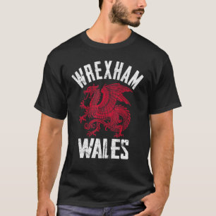 Wrexham Wales Retro Vintage Liebe Wrecsam Dragon W T-Shirt