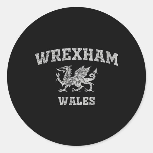 Wrexham Wales Runder Aufkleber (Vorderseite)