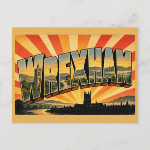 Wrexham Wales Vintage Reise Kunst Postkarte
