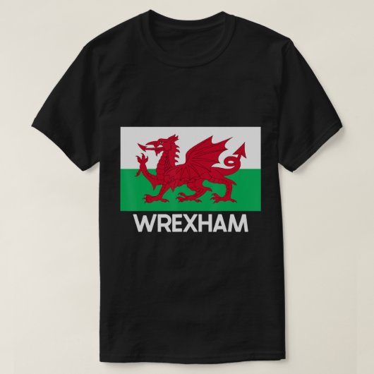 Wrexham Wales Welsh Flag Baner Y Ddraig Goch T-Shi T-Shirt (Design vorne)