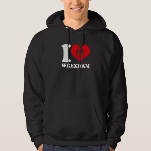 Wrexham Wales Welsh I Liebe Wrexham Wrexham Hoodie (Vorderseite)