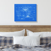 Wright Bros. "Flyer" Blueprint 1903 Leinwanddruck (Insitu (Schlafzimmer))