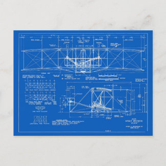 Wright Bros. "Flyer" Blueprint 1903 Postkarte