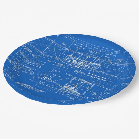 Wright Bros. "Flyer-" Plan 1903 Pappteller (Schrägansicht)
