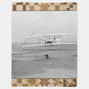 Wright Brothers 1903 Historische Steppdecke Fleecedecke
